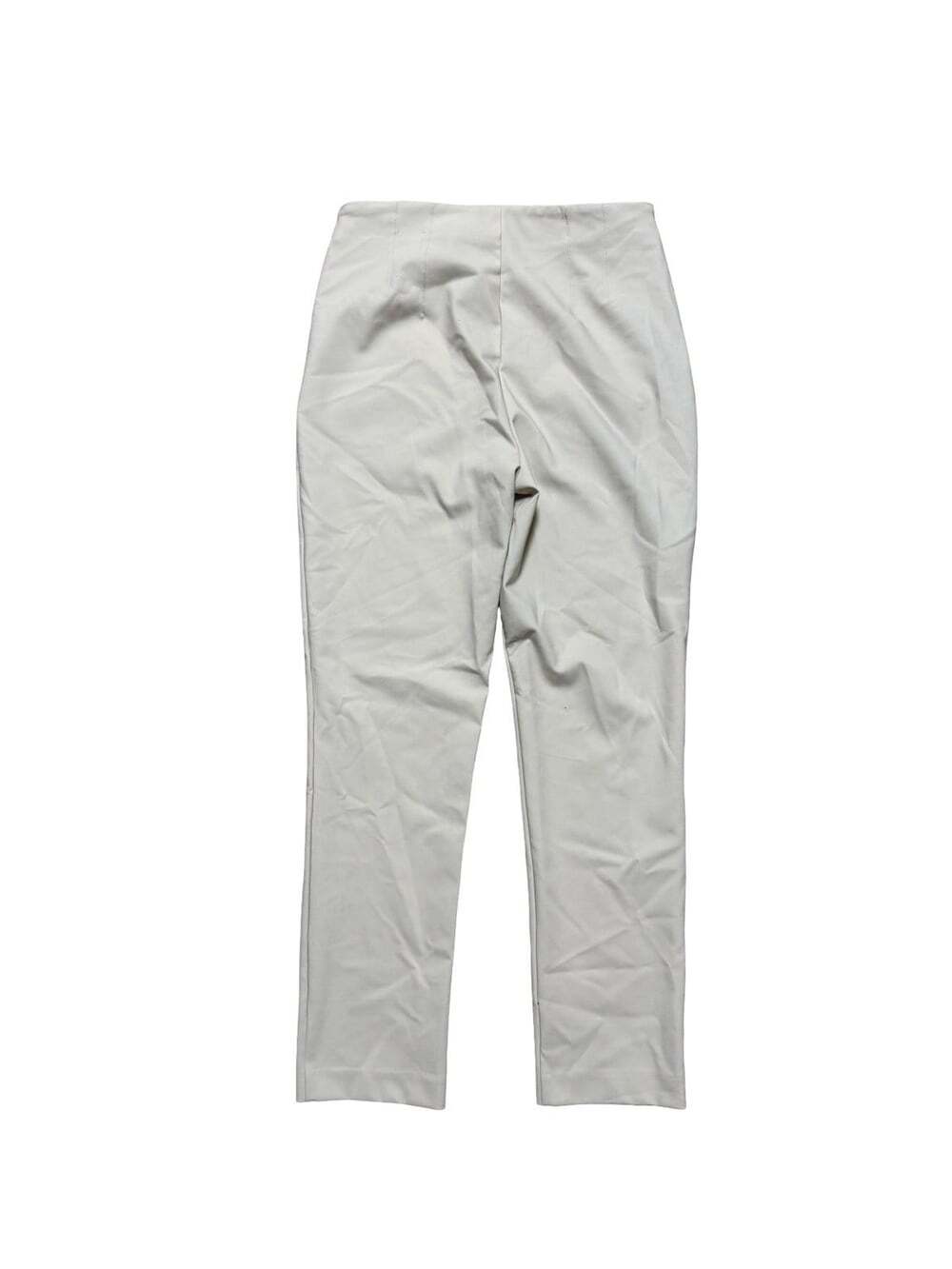 Rachel Zoe Women Beige Solid Flat Front Dress Pants Regular Nylon Blend Size 10 - Picture 2 of 4